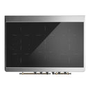 ILVE Majestic III 40-Inch Induction Range with 6 Induction Elements and Solid Door Electric Oven in Glossy Black with Burnished Trim (UMDIB40QNR3BKB)