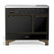 ILVE Majestic III 40-Inch Induction Range with 6 Induction Elements and Solid Door Electric Oven in Glossy Black with Burnished Trim (UMDIB40QNR3BKB)