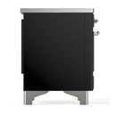 ILVE Majestic III 40-Inch Induction Range with 6 Induction Elements and Solid Door Electric Oven in Glossy Black with Chrome Trim (UMDIB40QNR3BKC)