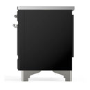 ILVE Majestic III 40-Inch Induction Range with 6 Induction Elements and Solid Door Electric Oven in Glossy Black with Chrome Trim (UMDIB40QNR3BKC)
