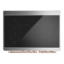 ILVE Majestic III 40-Inch Induction Range with 6 Induction Elements and Solid Door Electric Oven in Glossy Black with Copper Trim (UMDIB40QNR3BKP)