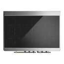 ILVE Majestic III 40-Inch Induction Range with 6 Induction Elements and Solid Door Electric Oven in Burgundy with Burnished Trim (UMDIB40QNR3BUB)