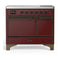 ILVE Majestic III 40-Inch Induction Range with 6 Induction Elements and Solid Door Electric Oven in Burgundy with Burnished Trim (UMDIB40QNR3BUB)
