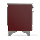 ILVE Majestic III 40-Inch Induction Range with 6 Induction Elements and Solid Door Electric Oven in Burgundy with Chrome Trim (UMDIB40QNR3BUC)