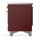ILVE Majestic III 40-Inch Induction Range with 6 Induction Elements and Solid Door Electric Oven in Burgundy with Chrome Trim (UMDIB40QNR3BUC)