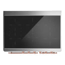 ILVE Majestic III 40-Inch Induction Range with 6 Induction Elements and Solid Door Electric Oven in Burgundy with Copper Trim (UMDIB40QNR3BUP)