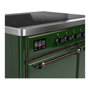 ILVE Majestic III 40-Inch Induction Range with 6 Induction Elements and Solid Door Electric Oven in Emerald Green with Burnished Trim (UMDIB40QNR3EGB)