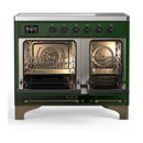 ILVE Majestic III 40-Inch Induction Range with 6 Induction Elements and Solid Door Electric Oven in Emerald Green with Burnished Trim (UMDIB40QNR3EGB)