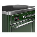 ILVE Majestic III 40-Inch Induction Range with 6 Induction Elements and Solid Door Electric Oven in Emerald Green with Chrome Trim (UMDIB40QNR3EGC)