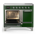 ILVE Majestic III 40-Inch Induction Range with 6 Induction Elements and Solid Door Electric Oven in Emerald Green with Chrome Trim (UMDIB40QNR3EGC)