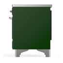 ILVE Majestic III 40-Inch Induction Range with 6 Induction Elements and Solid Door Electric Oven in Emerald Green with Chrome Trim (UMDIB40QNR3EGC)