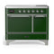 ILVE Majestic III 40-Inch Induction Range with 6 Induction Elements and Solid Door Electric Oven in Emerald Green with Chrome Trim (UMDIB40QNR3EGC)
