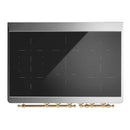 ILVE Majestic III 40-Inch Induction Range with 6 Induction Elements and Solid Door Electric Oven in Emerald Green with Brass Trim (UMDIB40QNR3EGG)