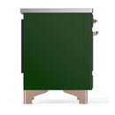 ILVE Majestic III 40-Inch Induction Range with 6 Induction Elements and Solid Door Electric Oven in Emerald Green with Copper Trim (UMDIB40QNR3EGP)