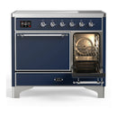 ILVE Majestic III 40-Inch Induction Range with 6 Induction Elements and Solid Door Electric Oven in Mightnight Blue with Chrome Trim (UMDIB40QNR3MBC)