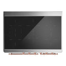 ILVE Majestic III 40-Inch Induction Range with 6 Induction Elements and Solid Door Electric Oven in Mightnight Blue with Copper Trim (UMDIB40QNR3MBP)