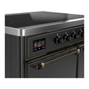 ILVE Majestic III 40-Inch Induction Range with 6 Induction Elements and Solid Door Electric Oven in Matte Graphite with Burnished Trim (UMDIB40QNR3MGB)