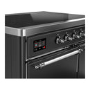 ILVE Majestic III 40-Inch Induction Range with 6 Induction Elements and Solid Door Electric Oven in Matte Graphite with Chrome Trim (UMDIB40QNR3MGC)