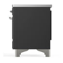 ILVE Majestic III 40-Inch Induction Range with 6 Induction Elements and Solid Door Electric Oven in Matte Graphite with Chrome Trim (UMDIB40QNR3MGC)