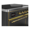 ILVE Majestic III 40-Inch Induction Range with 6 Induction Elements and Solid Door Electric Oven in Matte Graphite with Brass Trim (UMDIB40QNR3MGG)