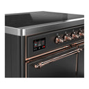 ILVE Majestic III 40-Inch Induction Range with 6 Induction Elements and Solid Door Electric Oven in Matte Graphite with Copper Trim (UMDIB40QNR3MGP)