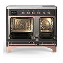 ILVE Majestic III 40-Inch Induction Range with 6 Induction Elements and Solid Door Electric Oven in Matte Graphite with Copper Trim (UMDIB40QNR3MGP)