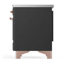 ILVE Majestic III 40-Inch Induction Range with 6 Induction Elements and Solid Door Electric Oven in Matte Graphite with Copper Trim (UMDIB40QNR3MGP)