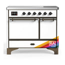 ILVE Majestic III 40-Inch Induction Range with 6 Induction Elements and Solid Door Electric Oven in RAL with Burnished Trim (UMDIB40QNR3RAB)