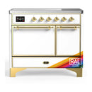 ILVE Majestic III 40-Inch Induction Range with 6 Induction Elements and Solid Door Electric Oven in RAL with Brass Trim (UMDIB40QNR3RAG)
