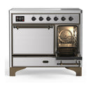 ILVE Majestic III 40-Inch Induction Range with 6 Induction Elements and Solid Door Electric Oven in Stainless Steel with Burnished Trim (UMDIB40QNR3SSB)