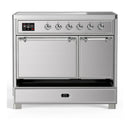 ILVE Majestic III 40-Inch Induction Range with 6 Induction Elements and Solid Door Electric Oven in Stainless Steel with Chrome Trim (UMDIB40QNR3SSC)