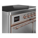 ILVE Majestic III 40-Inch Induction Range with 6 Induction Elements and Solid Door Electric Oven in Stainless Steel with Copper Trim (UMDIB40QNR3SSP)