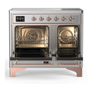 ILVE Majestic III 40-Inch Induction Range with 6 Induction Elements and Solid Door Electric Oven in Stainless Steel with Copper Trim (UMDIB40QNR3SSP)