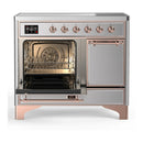 ILVE Majestic III 40-Inch Induction Range with 6 Induction Elements and Solid Door Electric Oven in Stainless Steel with Copper Trim (UMDIB40QNR3SSP)