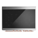ILVE Majestic III 40-Inch Induction Range with 6 Induction Elements and Solid Door Electric Oven in Stainless Steel with Copper Trim (UMDIB40QNR3SSP)