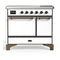 ILVE Majestic III 40-Inch Induction Range with 6 Induction Elements and Solid Door Electric Oven in White with Burnished Trim (UMDIB40QNR3WHB)