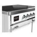 ILVE Majestic III 40-Inch Induction Range with 6 Induction Elements and Solid Door Electric Oven in White with Chrome Trim (UMDIB40QNR3WHC)