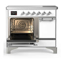ILVE Majestic III 40-Inch Induction Range with 6 Induction Elements and Solid Door Electric Oven in White with Chrome Trim (UMDIB40QNR3WHC)