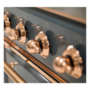 ILVE 36-Inch Majestic II Series Freestanding Electric Single Solid Door Oven Range with 5 Elements in Blue Grey with Copper Trim (UMI09QNS3BGP)