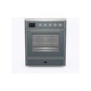 ILVE 30-Inch Majestic II induction Range with 4 Elements - 4 cu. ft. Oven in Blue Grey with Chrome Trim (UMI30NE3BGC)