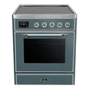 ILVE 30-Inch Majestic II induction Range with 4 Elements - 4 cu. ft. Oven in Blue Grey with Chrome Trim (UMI30NE3BGC)