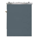 ILVE 30-Inch Majestic II induction Range with 4 Elements - 4 cu. ft. Oven in Blue Grey with Brass Trim (UMI30NE3BGG)