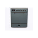ILVE 30-Inch Majestic II Series Freestanding Electric Single Solid Door Oven Range with 4 Elements in Blue Grey with Bronze Trim (UMI30QNE3BGB)