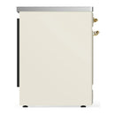 ILVE Majestic III 30-Inch Induction Range with 4 Induction Elements and Triple Glass Door Electric Oven in Antique White with Brass Trim (UMIB30NR3AWG)