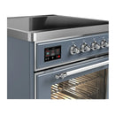 ILVE Majestic III 30-Inch Induction Range with 4 Induction Elements and Triple Glass Door Electric Oven in Blue Grey with Chrome Trim (UMIB30NR3BGC)