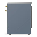 ILVE Majestic III 30-Inch Induction Range with 4 Induction Elements and Triple Glass Door Electric Oven in Blue Grey with Brass Trim (UMIB30NR3BGG)