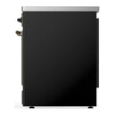 ILVE Majestic III 30-Inch Induction Range with 4 Induction Elements and Triple Glass Door Electric Oven in Glossy Black with Burnished Trim (UMIB30NR3BKB)