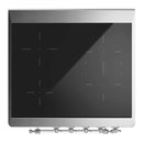 ILVE Majestic III 30-Inch Induction Range with 4 Induction Elements and Triple Glass Door Electric Oven in Glossy Black with Chrome Trim (UMIB30NR3BKC)