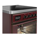 ILVE Majestic III 30-Inch Induction Range with 4 Induction Elements and Triple Glass Door Electric Oven in Burgundy with Burnished Trim (UMIB30NR3BUB)