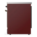 ILVE Majestic III 30-Inch Induction Range with 4 Induction Elements and Triple Glass Door Electric Oven in Burgundy with Burnished Trim (UMIB30NR3BUB)